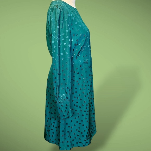 J. Crew ‘Shift Dress in Jacquard Floral Dot’ in “Dark Spruce” Green Size 4 - Picture 15 of 16